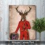 Deer In Red Jacket, Full, Art Print, Framed Or Unframed, thumbnail 8 of 8