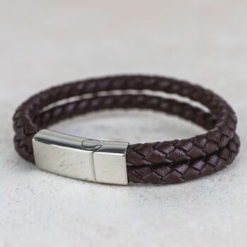 Leather Personalised Men's Bracelet, 5 of 12