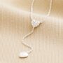 Sterling Silver Crystal Heart Lariat Necklace, thumbnail 1 of 4