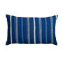 Dabu Stripe Indigo Embroidered Cushion Cover, thumbnail 1 of 3