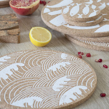 Cork Placemats And Coasters | Wave, 6 of 6