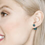 Oxidised Silver Turquoise Birthstone Stud Earrings, thumbnail 1 of 5