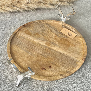 Wooden Serving Platter Cake Stand Birthday Gift For Her, 3 of 9