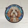 Cockapoo Stained Glass Effect Suncatcher, thumbnail 1 of 6