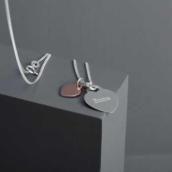 Personalised Sterling Silver Duo Heart Necklace, 5 of 10