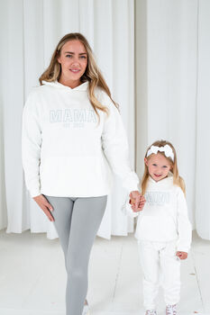 Mama Est. Outline Embroidered Personalised Hoodie Jumper, 6 of 9