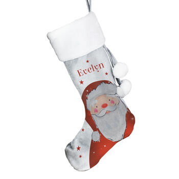 Personalised Christmas Stocking – Santa Or Reindeer Print, 4 of 5