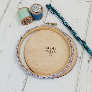 Embroidery Hoop Cross Stitch Gift Set. Love In Blue, 7 of 7
