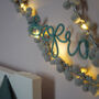 Personalised Pom Pom Moon Fairy Lights, thumbnail 3 of 7