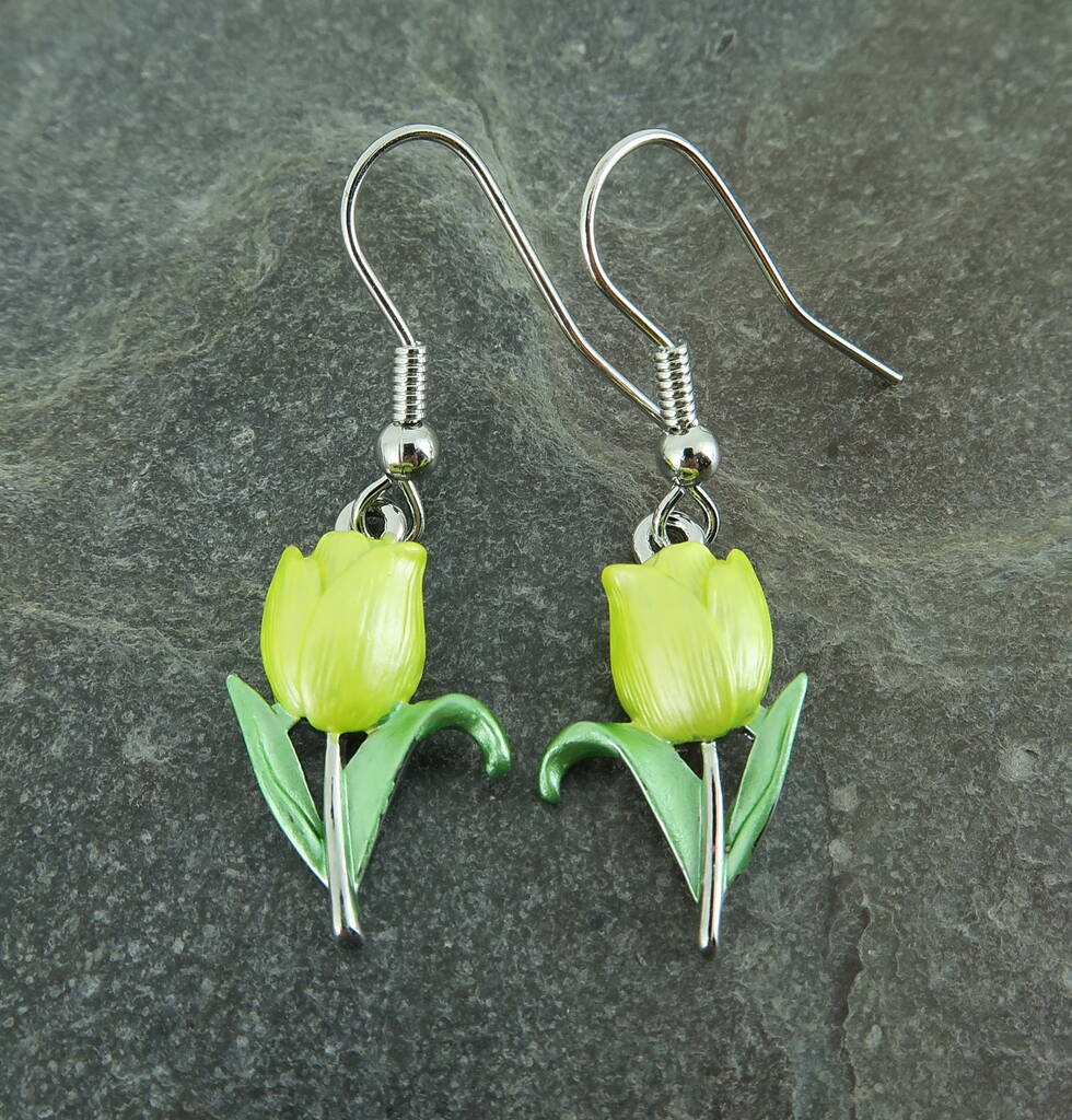 Tulip Flower Drop Earring By At London Jewels
