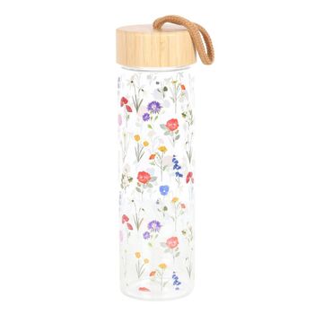 Wildflower Glass And Bamboo Water Bottle, 5 of 5