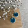 Handmade Turquoise Dot Earrings Silver Plated, thumbnail 2 of 7