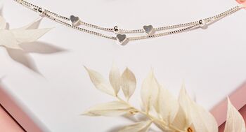 Happy Anniversary Bracelet | Silver Hearts Bracelet In Box, 4 of 5