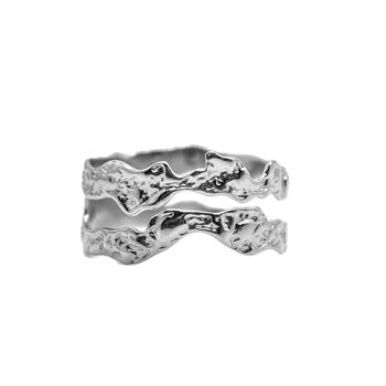 Double Lava Ring Sterling Silver, 3 of 8