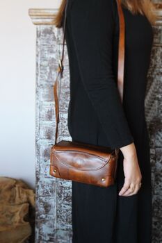 Small Leather Crossbody Bag Brown, 4 of 12