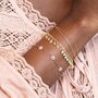 Flower And Crystal Charm Bracelet In Gold Plating, thumbnail 4 of 5