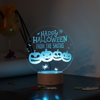 Personalised Halloween Pumpkin LED Sign, 3 of 7