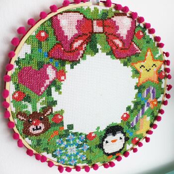 Christmas Wreath Cross Stitch Kit, 5 of 11