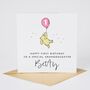 Personalised Winnie The Pooh Daughter 2nd Birthday Card Pink Balloon *Age Options, thumbnail 2 of 3