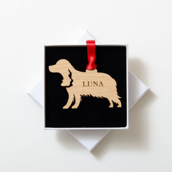 Personalised Dog Outline Christmas Tree Decoration, 2 of 12