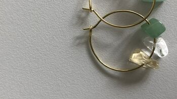 Healing Crystal Gold Plated Hoop Earrings, 3 of 4