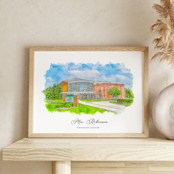 Custom Watercolor School Print – Graduation Gift, Alumni Gift, Teacher Gift, 4 of 9