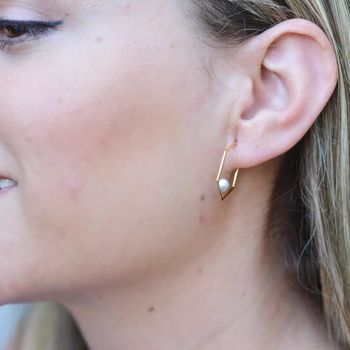 Rose Gold Vermeil Earrings With Pearl | Minerva, 6 of 7