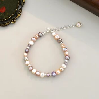 Fiji Ivory Silver Pearl Ombre Multi Ball Gift Bracelet, 2 of 6