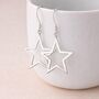 Large Sterling Silver Star Drop Statement Earrings – 20mm, thumbnail 2 of 4