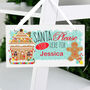 Personalised Gingerbread Santa Stop Here Wooden Sign, thumbnail 1 of 2