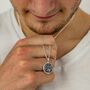 Ellipse Border St Christopher Personalised Necklace, thumbnail 2 of 12