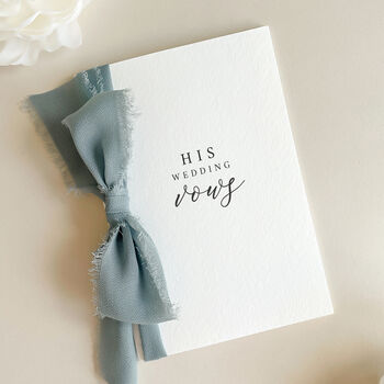 Luxury 'His Vows' Wedding Vows Card, 2 of 11