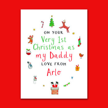 Personalised Baby 1st Christmas As Daddy Card, 2 of 2