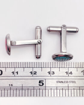 Disco Cufflinks With Colourful Sparkles In 14mm, 9 of 11