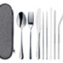 Stainless Steel Travel Cutlery Set With Free Engraving, thumbnail 6 of 12