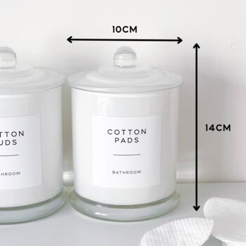 Luxury White Glass Bathroom Jar With Airtight Lid, 5 of 11