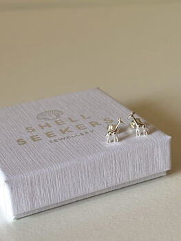 Sterling Silver Giraffe Stud Earrings, 7 of 7