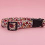Poppy Floral Dog Collar, Bow And Lead Set, thumbnail 5 of 12