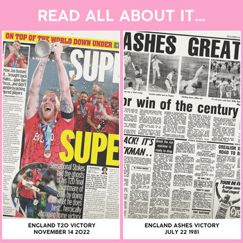 Cricket Personalised UK Sports Gift Newspaper Book, 11 of 12