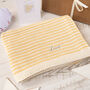 Unisex Yellow Stripy Hoodie And Blanket Gift Set, thumbnail 8 of 12