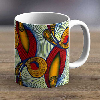 Red And Blue African Print Mug 18, 2 of 2