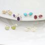 Gemstone And Sterling Silver Stud Earrings, thumbnail 1 of 12