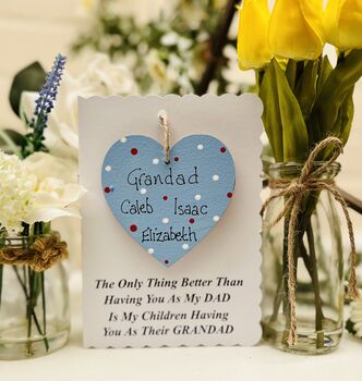 Personalised Father's Day Dad Better Grandad Heart Card, 2 of 2