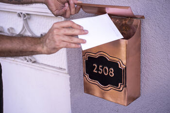 Handmade Copper Mailbox – Personalized Copper Letter Box, 3 of 5