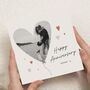 Personalised Photo Heart Anniversary Card Husband Wife, thumbnail 1 of 7