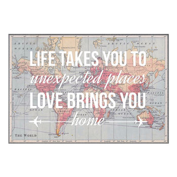 'Life Takes You' Personalised Map Print, 4 of 5