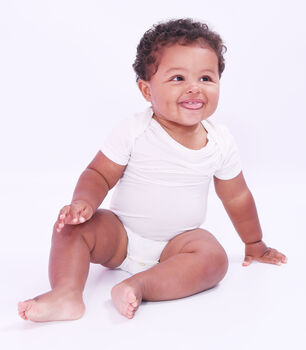 Winter White Eco Friendly Baby Body Suit, 2 of 3
