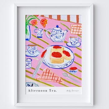 Afternoon Tea Art Print Cream Tea Watercolour Poster, 3 of 6