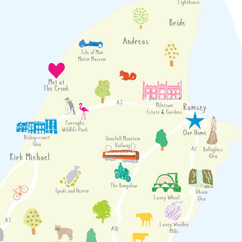 Personalised Isle Of Man Map: Add Favourite Places, 3 of 3