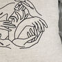 Natural Linen Hands Embroidery Cushion, thumbnail 6 of 6